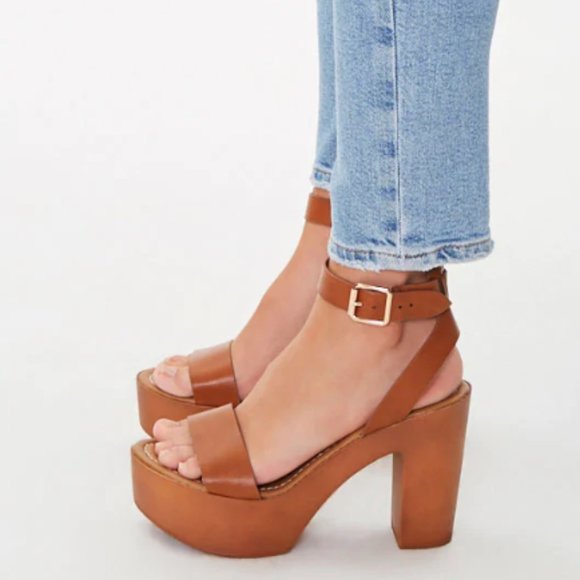 Faux Leather Open-Toe Heels - Picture 2 of 4